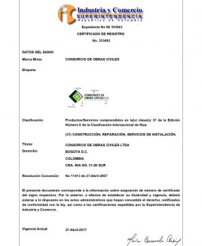 Certificado de marca CONSORCIO DE OBRAS CIVILES y diseño_page-0001